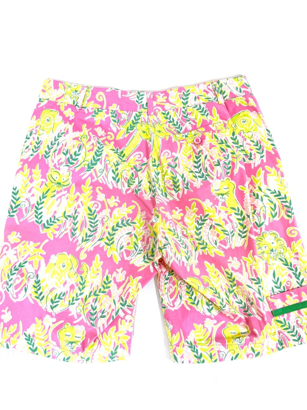Lilly Pulitzer Pink Tropical Print Chino Golf Shorts Women's 6 Cotton Stretch - Picture 7 of 12